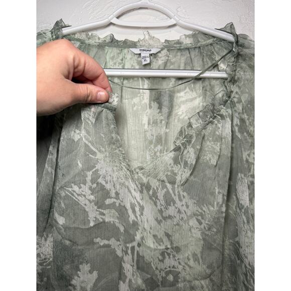 Sonoma sheer floral blouse‎ womens XL fairycore coquette ethereal office career - Picture 5 of 9
